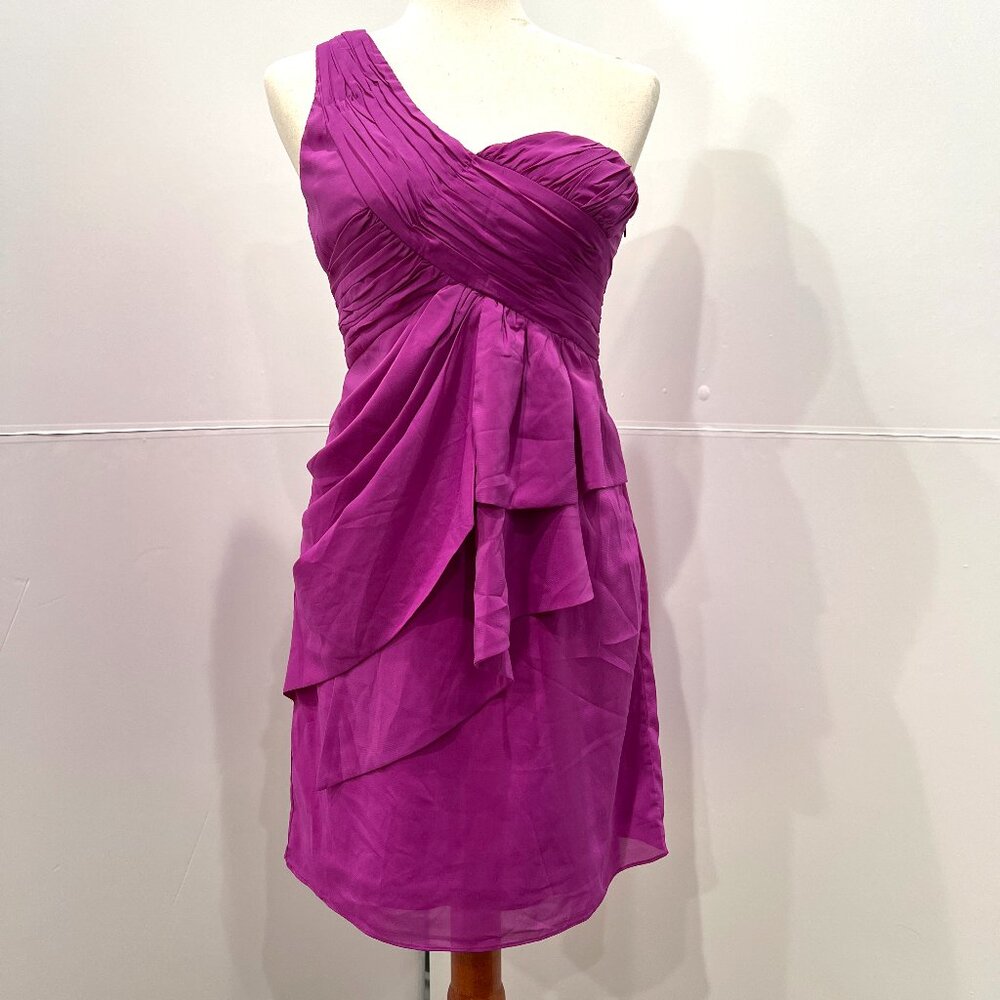 Women's Point Magenta One Shoulder Cocktail Dress S